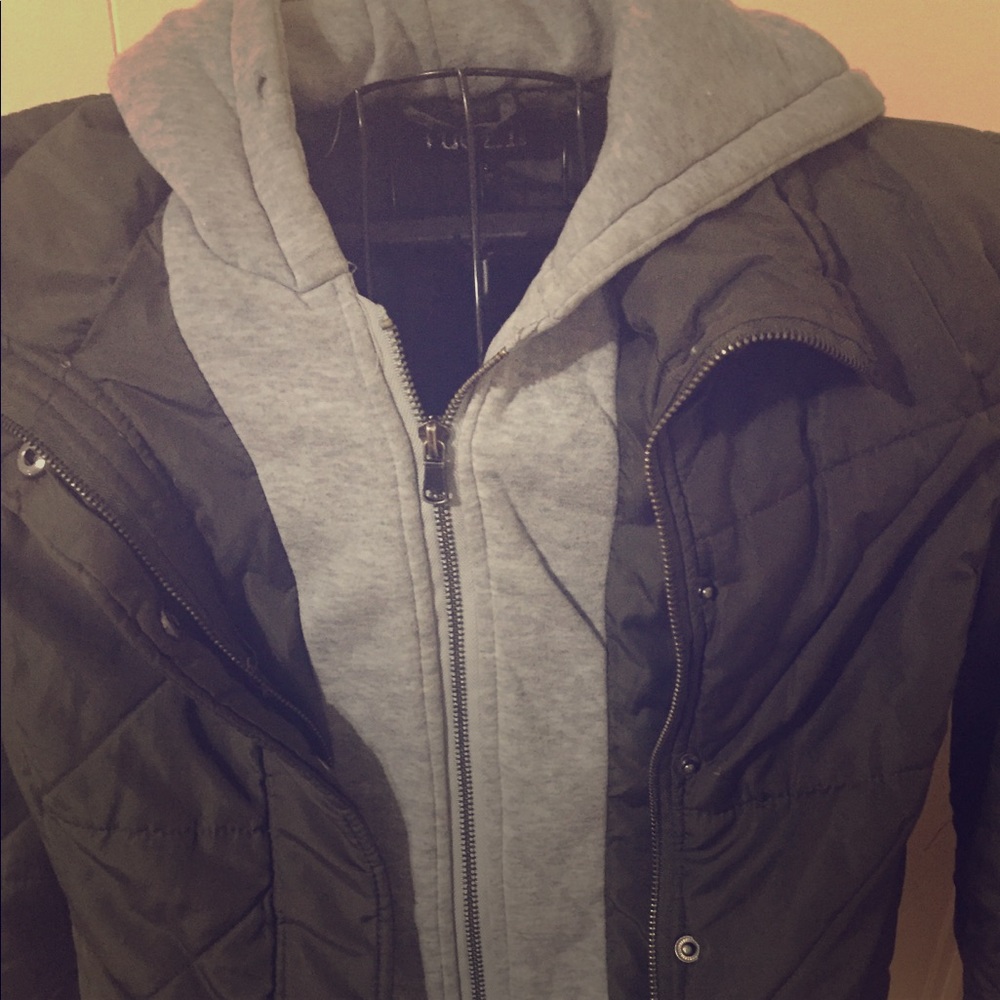 Puffy Sleeved Army Green Jacket